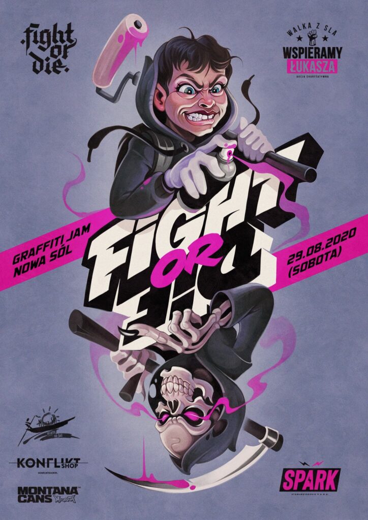 Fight or Die 2020 Graffiti Jam Nowa Sol SPARK plakat cover